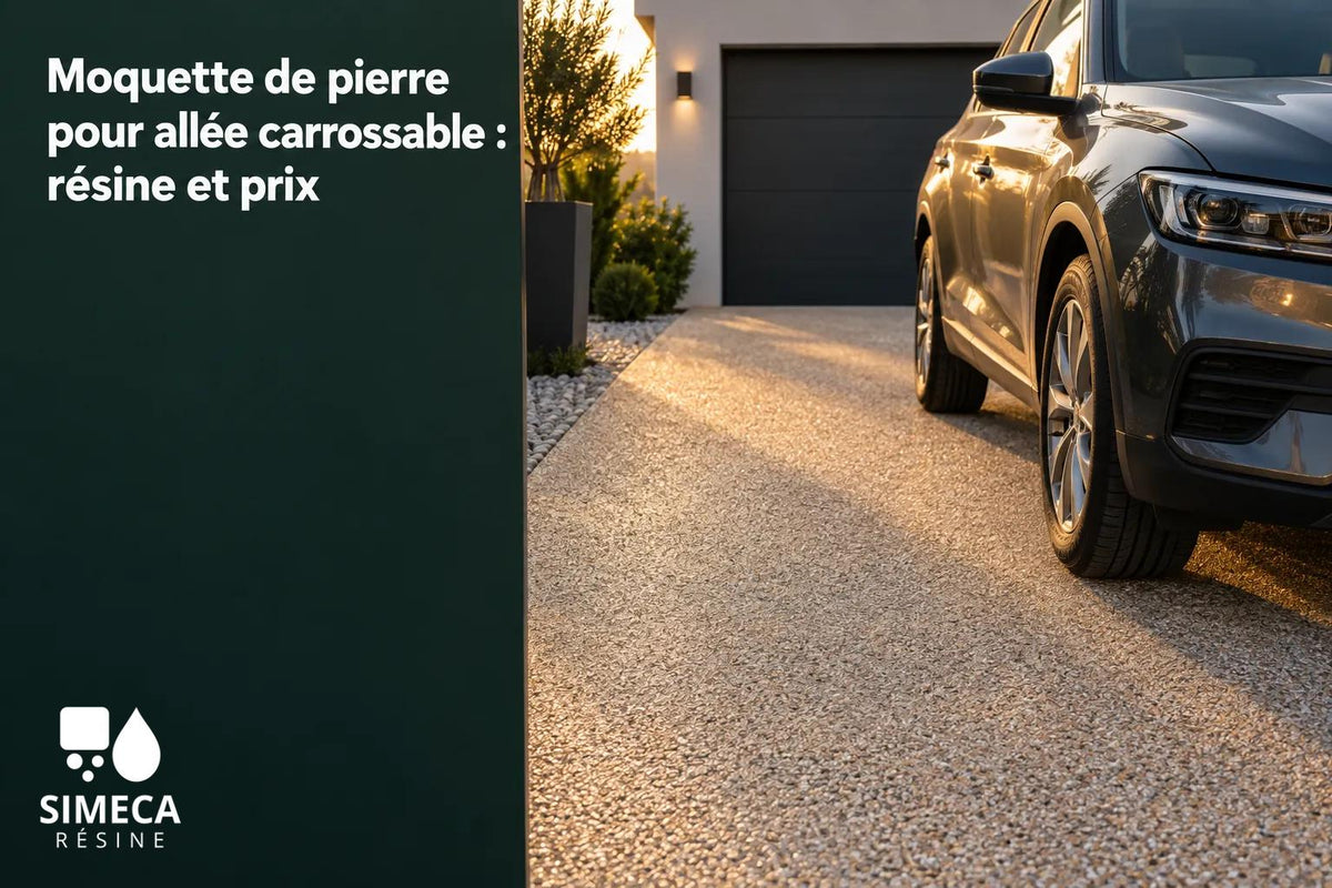 Moquette de pierre pour allée carrossable : résine et prix
