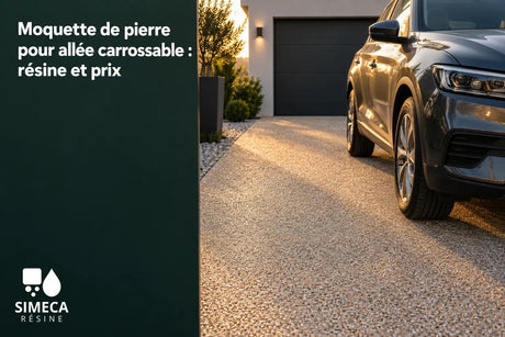 Moquette de pierre pour allée carrossable : résine et prix